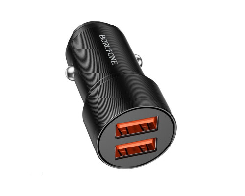 Автомобільний зарядний пристрій BOROFONE BZ19B Wisdom 36W dual port QC3.0 car charger Black