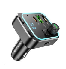 АЗП з FM-модулятором BOROFONE BC53 Highway PD20W+QC3.0 car BT FM transmitter 18W Black (6941991108457)