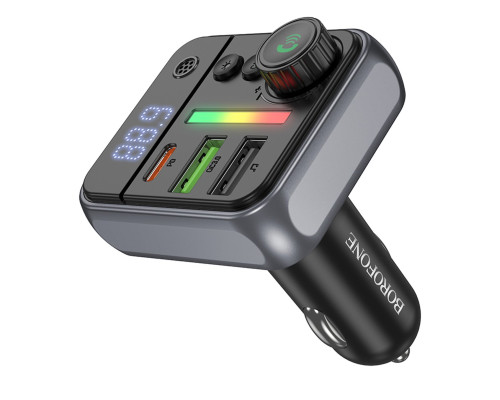 АЗП з FM-модулятором BOROFONE BC50 Ascenso PD20W+QC3.0 car BT FM transmitter Black (6941991115257)