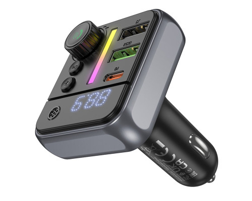 АЗП з FM-модулятором BOROFONE BC50 Ascenso PD20W+QC3.0 car BT FM transmitter Black (6941991115257)