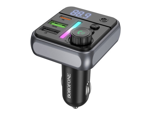 АЗП з FM-модулятором BOROFONE BC50 Ascenso PD20W+QC3.0 car BT FM transmitter Black (6941991115257)
