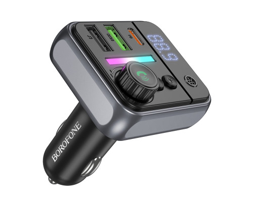 АЗП з FM-модулятором BOROFONE BC50 Ascenso PD20W+QC3.0 car BT FM transmitter Black (6941991115257)