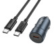 Автомобільний зарядний пристрій HOCO Z57 Glorious single-port PD30W car charger set (C to C) Metal Gray (6942007633086)