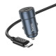 Автомобільний зарядний пристрій HOCO Z57 Glorious single-port PD30W car charger set (C to C) Metal Gray (6942007633086)