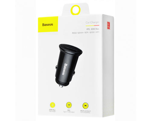 АЗП Baseus Circular Plastic 30W 3A 1USB-A+1USB-C black PLS-00-00042069