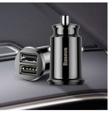 Автомобільний зарядний пристрій Baseus Grain Car Charger 3.1A Black