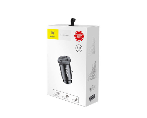 Автомобільний зарядний пристрій Baseus Grain Car Charger 3.1A Black