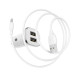 Автомобільний зарядний пристрій BOROFONE BZ12 double port in-car charger set with Micro-USB White