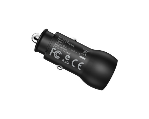 Автомобільний зарядний пристрій BOROFONE BZ9 Wise route dual port car charger Black