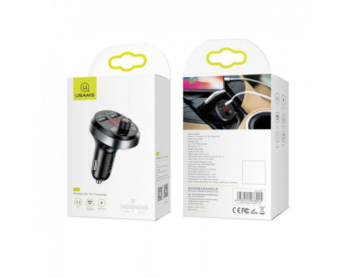 АЗП з FM-модулятором Usams US-CC062 C11 Wireless Car FM Transmitter Black