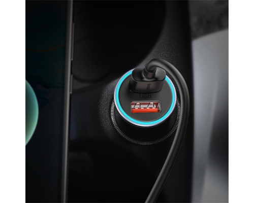 АЗП Baseus Golden Contactor Max Dual Fast Charger Car Charger U+U 60W Dark Gray (CGJM000013)