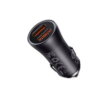 АЗП Baseus Golden Contactor Max Dual Fast Charger Car Charger U+U 60W Dark Gray (CGJM000013)