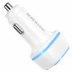 Автомобільний зарядний пристрій BOROFONE BZ14 Max dual port ambient light car charger White