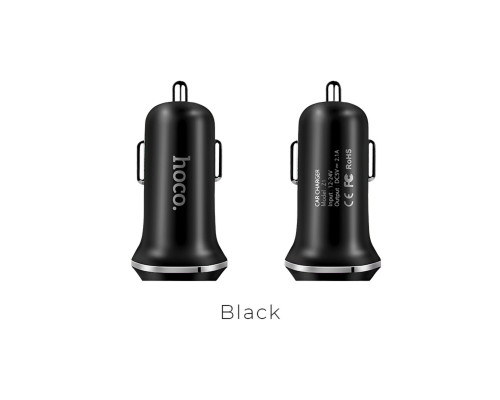 Автомобільний зарядний пристрій HOCO Z1 double ported Car Charger Black