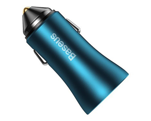 Автомобільний зарядний пристрій Baseus Golden Contactor Max Dual Fast Charger Car Charger U+C 60W Blue (CGJM000103)