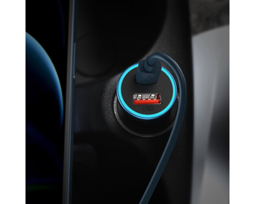 Автомобільний зарядний пристрій Baseus Golden Contactor Max Dual Fast Charger Car Charger U+C 60W Blue (CGJM000103)