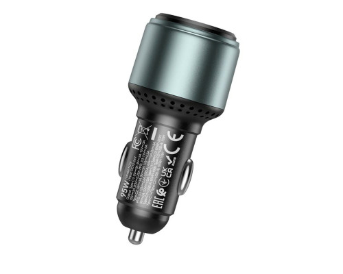 Автомобільний зарядний пристрій HOCO NZ9 Galloper 95W three-port(2C1A) car charger Black