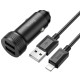 Автомобільний зарядний пристрій HOCO Z49 Level dual port car charger set(iP) Black