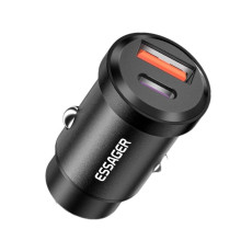 Автомобільний зарядний пристрій Essager Gyroscope Mini Charger USB-A + Type-C 30W black (ECCAC-TL01)