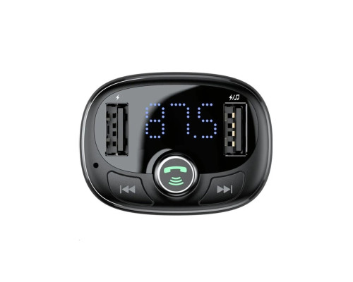 АЗП з FM-модулятор Baseus T Shaped S-09 Car Bluetooth MP3 Player Black