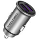 Автомобільний зарядний пристрій Vention Two-Port USB A+A(30/30) Car Charger Gray Mini Style Aluminium Alloy Type (FFEH0)