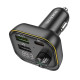 АЗП з FM-модулятором BOROFONE BC54 Acertar PD30W+QC3.0 car BT FM transmitter 18W Black