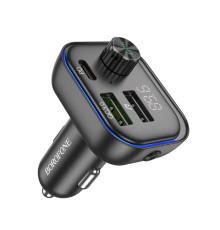 АЗП з FM-модулятором BOROFONE BC54 Acertar PD30W+QC3.0 car BT FM transmitter 18W Black