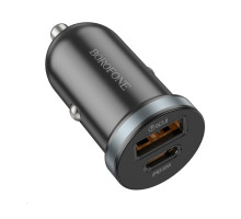 Автомобільний зарядний пристрій BOROFONE BZ22 Scenery dual port PD30W+QC3.0 car charger Black