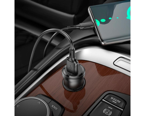 Автомобільний зарядний пристрій BOROFONE BZ23 Noble single-port QC3.0 car charger Transparent Black