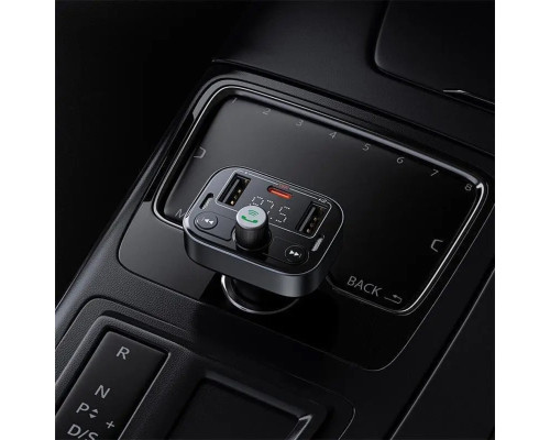 АЗП з FM-модулятором Baseus S-09 Lite Series Car FM Transmitter Cluster Black