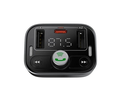 АЗП з FM-модулятором Baseus S-09 Lite Series Car FM Transmitter Cluster Black