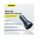 Автомобільний зарядний пристрій Baseus Golden Contactor Pro GaN Fast Charging Car Charger U+2C 65W Lunar Gray (C00035202841-00)