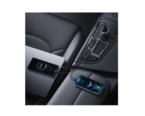 Автомобільний зарядний пристрій Baseus Golden Contactor Pro GaN Fast Charging Car Charger U+2C 65W Lunar Gray (C00035202841-00)