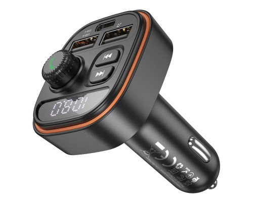 АЗП з FM-модулятором BOROFONE BC59 Heroic car BT FM transmitter Black (6941991117312)