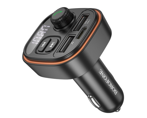 АЗП з FM-модулятором BOROFONE BC59 Heroic car BT FM transmitter Black (6941991117312)