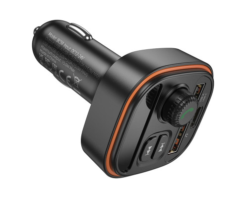 АЗП з FM-модулятором BOROFONE BC59 Heroic car BT FM transmitter Black (6941991117312)