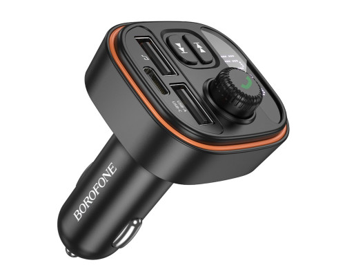 АЗП з FM-модулятором BOROFONE BC59 Heroic car BT FM transmitter Black (6941991117312)