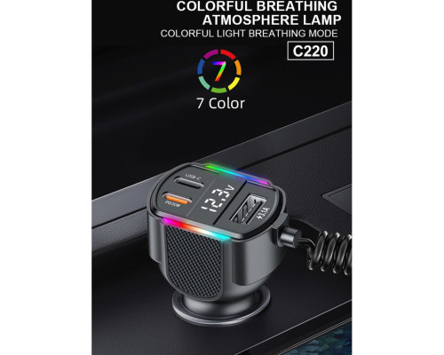 АЗП з FM-модулятором WUW-C220 Black (6972573337408)