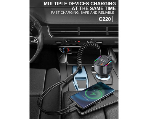 АЗП з FM-модулятором WUW-C220 Black (6972573337408)