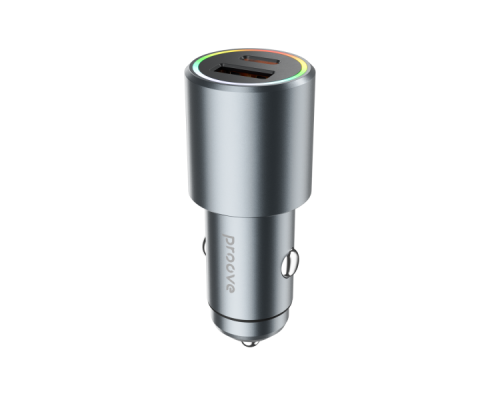 АЗП Proove Double Energy Plus 53W 3A 1USB-A+1USB-C metal gray PLS-00-00112582
