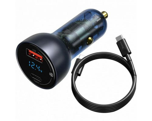 АЗП Baseus Particular Digital Display QC+PPS Car Charger 65W Dark Gray Cable(Type-C toType-C100W 1m)