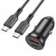 Автомобільний зарядний пристрій BOROFONE BZ18A PD20W+QC3.0 car charger set(Type-C to Type-C) Black