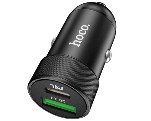 Автомобільний зарядний пристрій HOCO Z32B Speed up PD20W+QC3.0 car charger Black