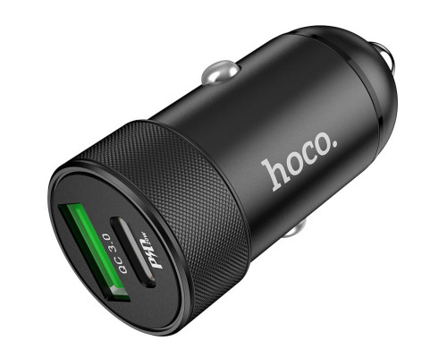 Автомобільний зарядний пристрій HOCO Z32B Speed up PD20W+QC3.0 car charger Black