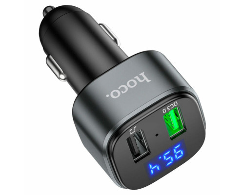 АЗП з FM-модулятором HOCO E67 Fighter QC3.0 18W car BT FM transmitter Black