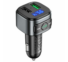 АЗП з FM-модулятором HOCO E67 Fighter QC3.0 18W car BT FM transmitter Black