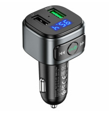 АЗП з FM-модулятором HOCO E67 Fighter QC3.0 18W car BT FM transmitter Black