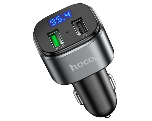 АЗП з FM-модулятором HOCO E67 Fighter QC3.0 18W car BT FM transmitter Black