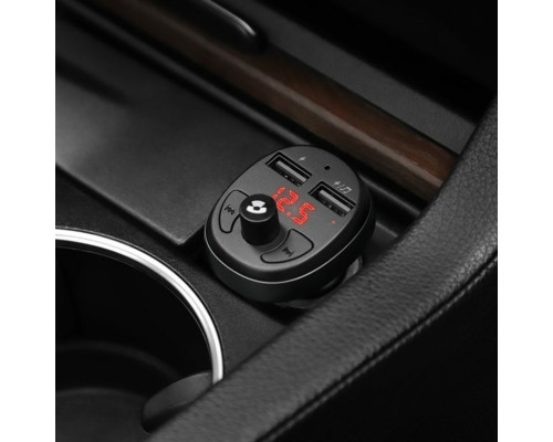 АЗП з FM-модулятором HOCO E41 In-car audio wireless FM transmitter Black (6931474706782)