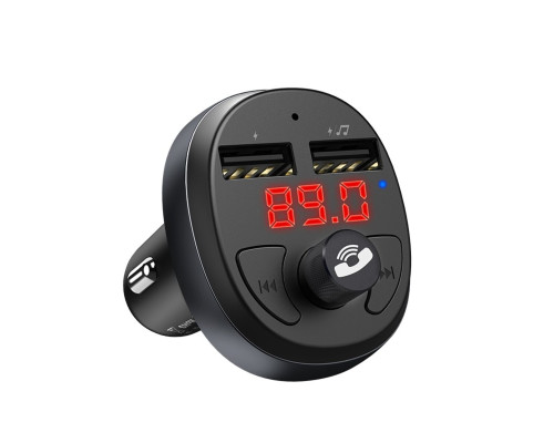 АЗП з FM-модулятором HOCO E41 In-car audio wireless FM transmitter Black (6931474706782)